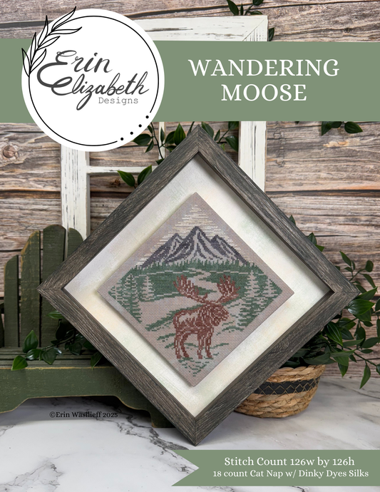 Wandering Moose - Erin Elizabeth Designs - Cross Stitch Pattern - Shop Exclusive!!!!