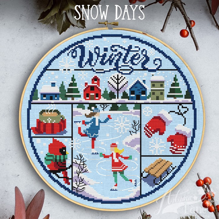 Snow Days - Autumn Lane - Cross Stitch Pattern