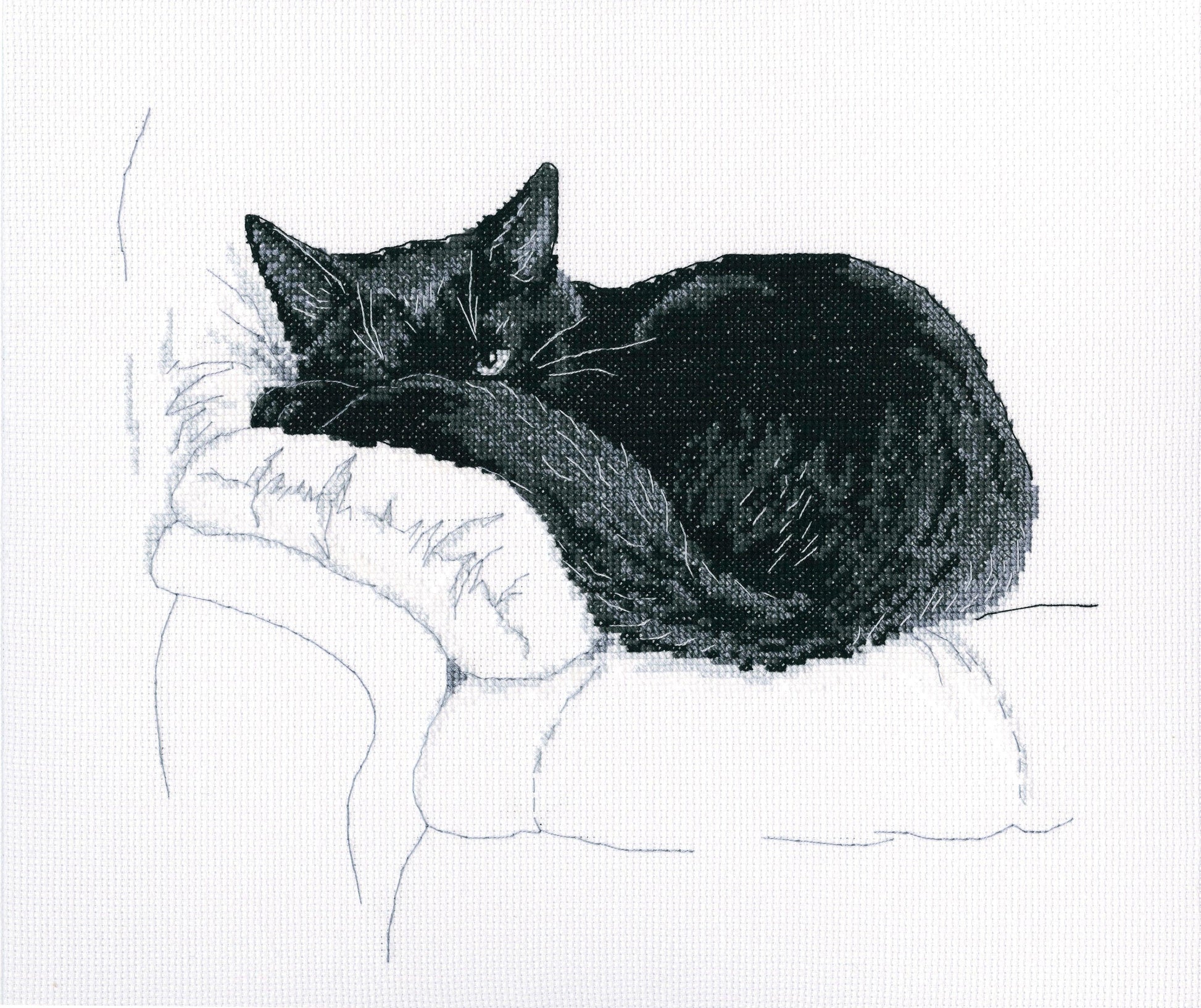 Among black cats M668 Counted Cross Stitch Kit, The Crafty Grimalkin - A Cross Stitch Store