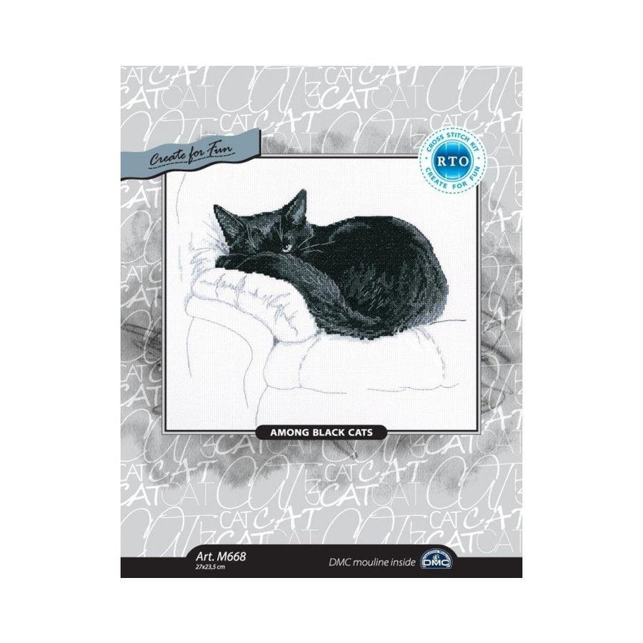 Among black cats M668 Counted Cross Stitch Kit, The Crafty Grimalkin - A Cross Stitch Store