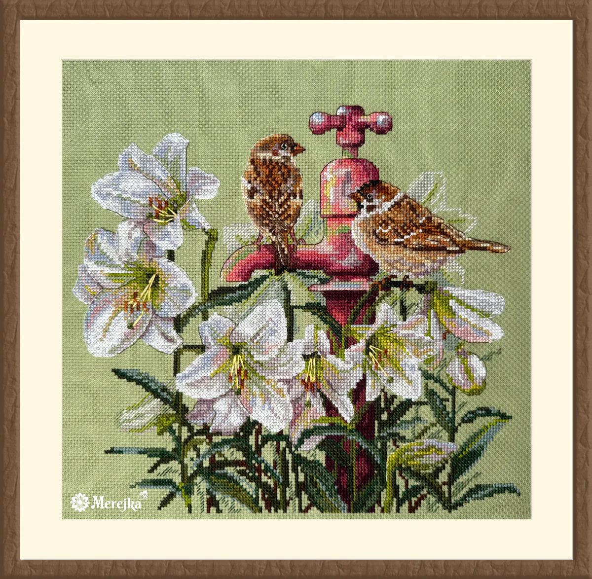 Among the Lilies K-229 Counted Cross-Stitch Kit, The Crafty Grimalkin - A Cross Stitch Store