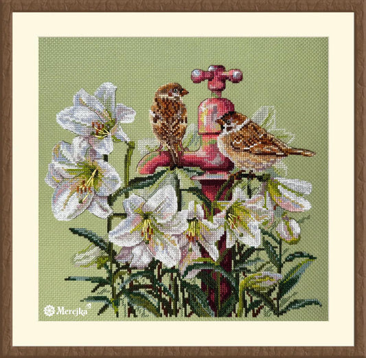 Among the Lilies K-229 Counted Cross-Stitch Kit, The Crafty Grimalkin - A Cross Stitch Store