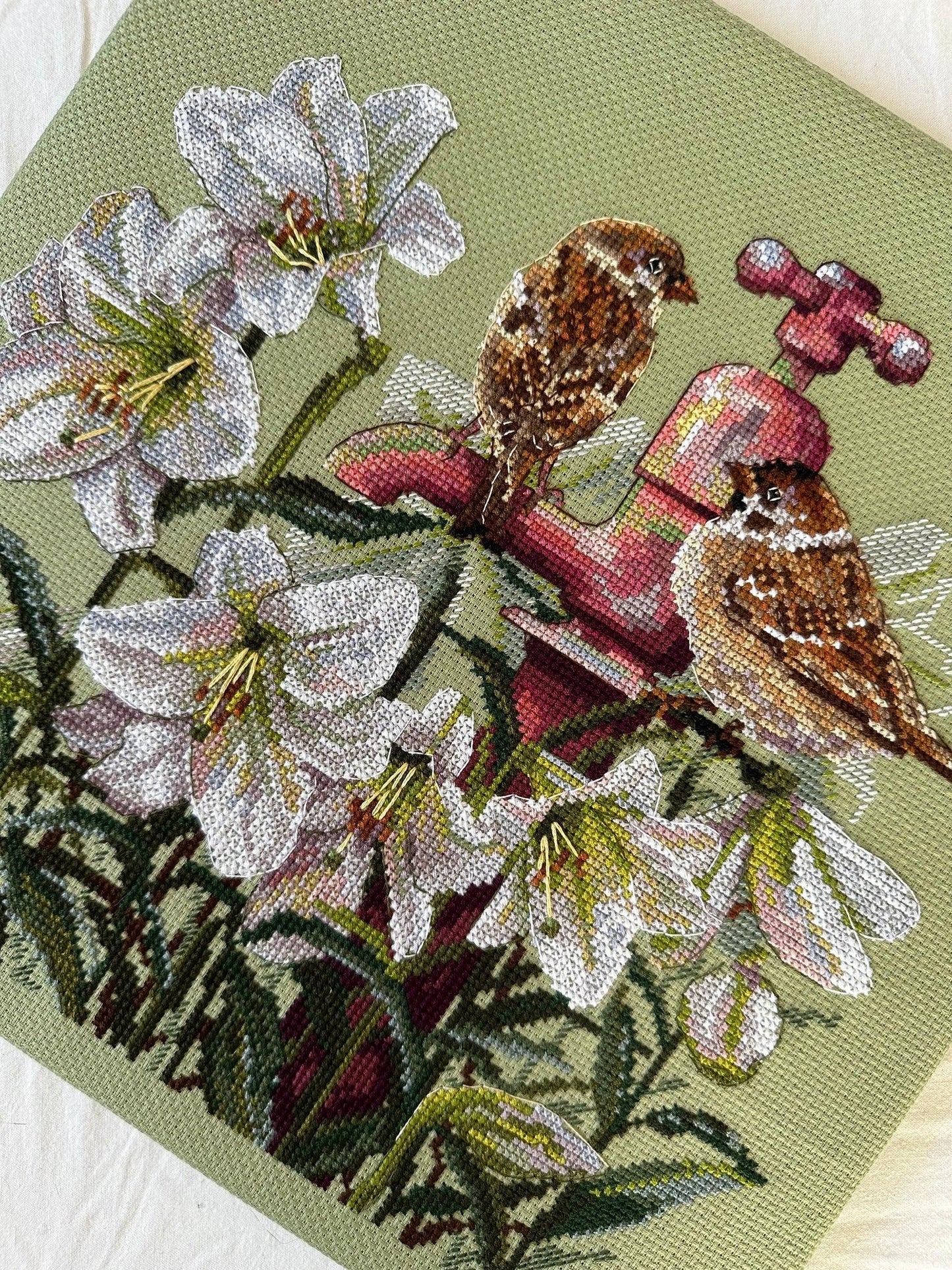 Among the Lilies K-229 Counted Cross-Stitch Kit, The Crafty Grimalkin - A Cross Stitch Store