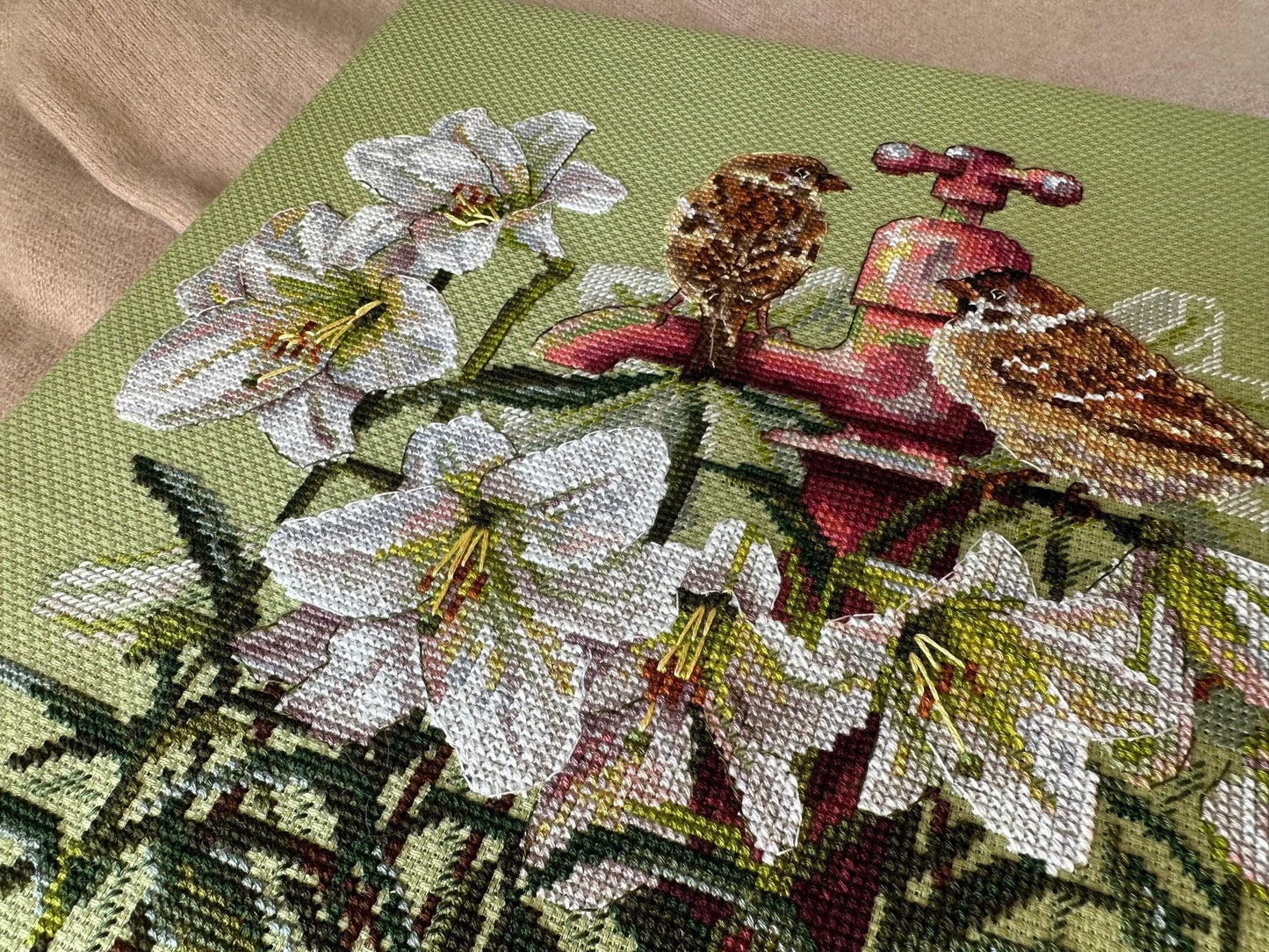 Among the Lilies K-229 Counted Cross-Stitch Kit, The Crafty Grimalkin - A Cross Stitch Store