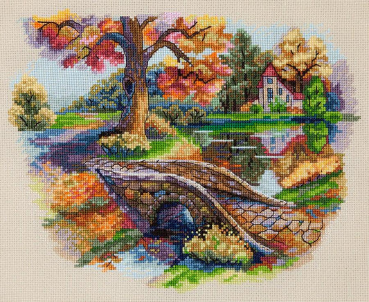 Autumn Landscape K-103 Counted Cross-Stitch Kit, The Crafty Grimalkin - A Cross Stitch Store