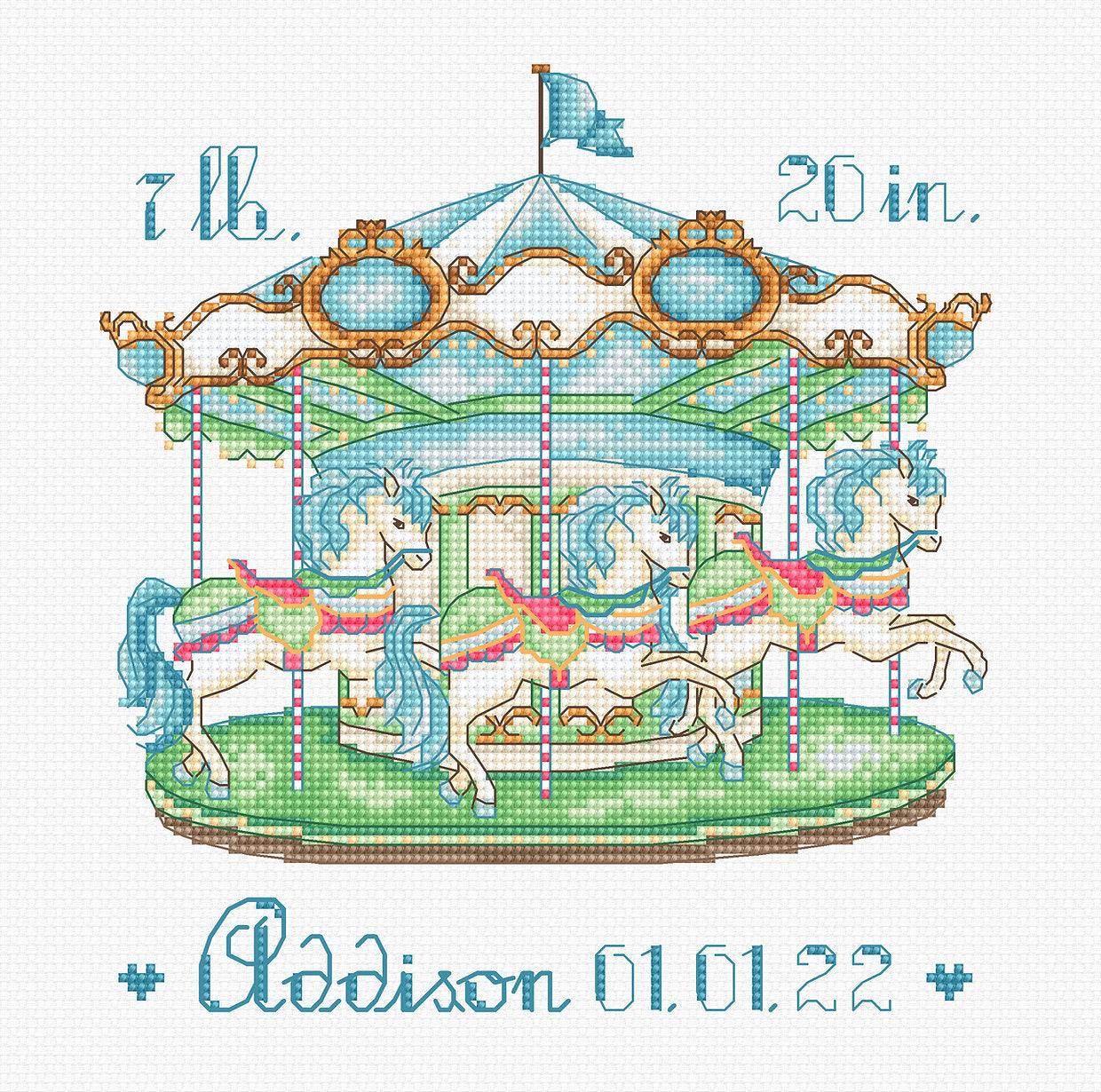 Baby Carousel L8047 Counted Cross Stitch Kit, Needlecraft Kits, The Crafty Grimalkin - A Cross Stitch Store