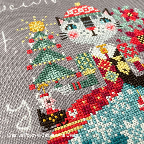 Christmas Cat - Barbara Ana Designs - Cross Stitch Pattern, Needlecraft Patterns, Needlecraft Patterns, The Crafty Grimalkin - A Cross Stitch Store