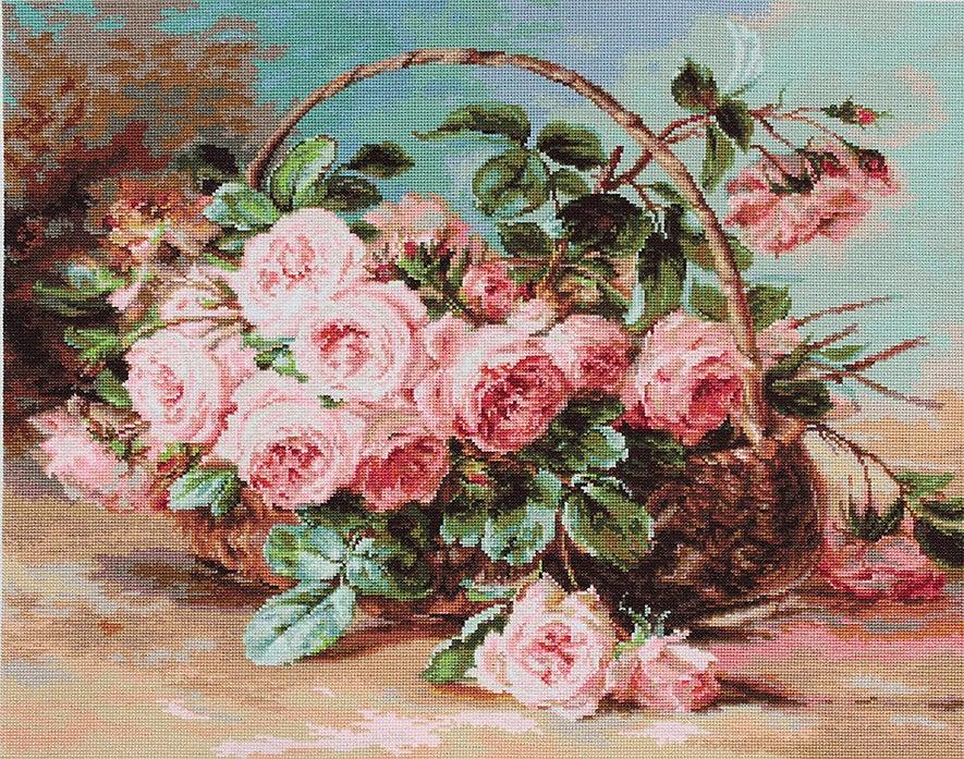 Basket of Roses B547L Counted Cross-Stitch Kit, Needlecraft Kits, Needlecraft Kits, The Crafty Grimalkin - A Cross Stitch Store