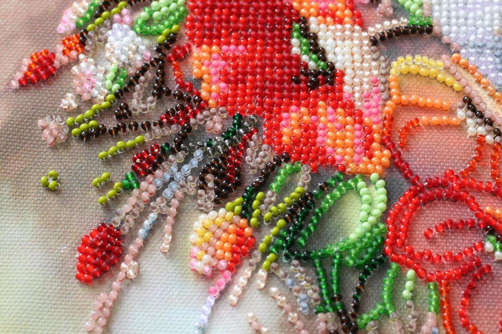 Bead Embroidery Kit - Delicate flowers AB-805, The Crafty Grimalkin - A Cross Stitch Store