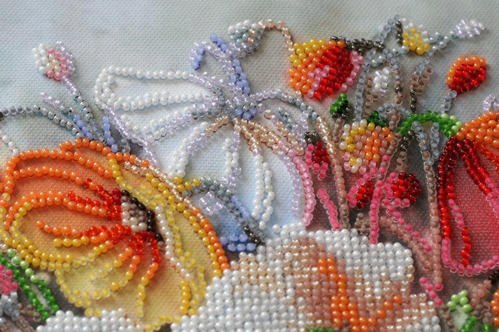 Bead Embroidery Kit - Delicate flowers AB-805, The Crafty Grimalkin - A Cross Stitch Store