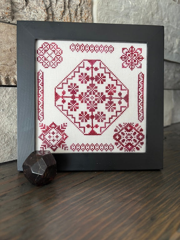 Graceful Garnet Birthstone Quaker Series - From the Heart - Cross Stitch Pattern, Needlecraft Patterns, Needlecraft Patterns, The Crafty Grimalkin - A Cross Stitch Store