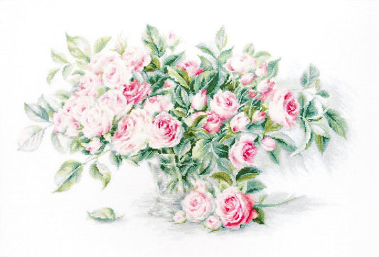 Bouquet of Pink Roses BL22866L Counted Cross-Stitch Kit, Needlecraft Kits, Needlecraft Kits, The Crafty Grimalkin - A Cross Stitch Store