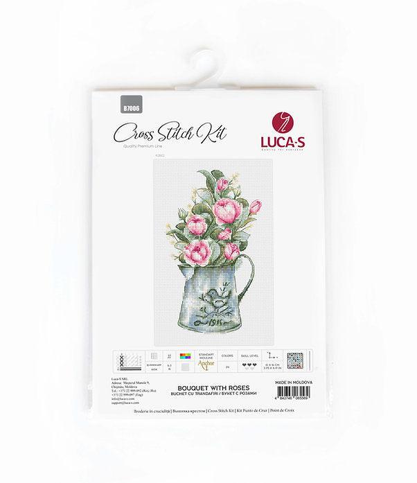 Bouquet with roses B7006L Counted Cross-Stitch Kit, Needlecraft Kits, Needlecraft Kits, The Crafty Grimalkin - A Cross Stitch Store