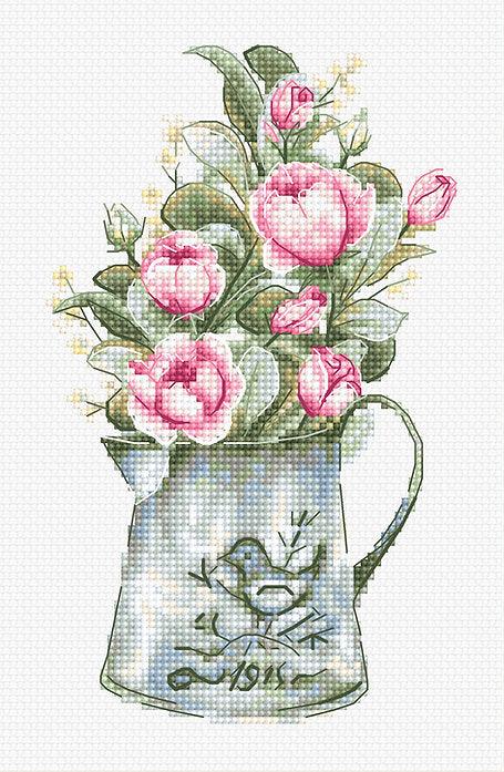 Bouquet with roses B7006L Counted Cross-Stitch Kit, Needlecraft Kits, Needlecraft Kits, The Crafty Grimalkin - A Cross Stitch Store