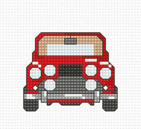 Car B024L Counted Cross-Stitch Kit, The Crafty Grimalkin - A Cross Stitch Store