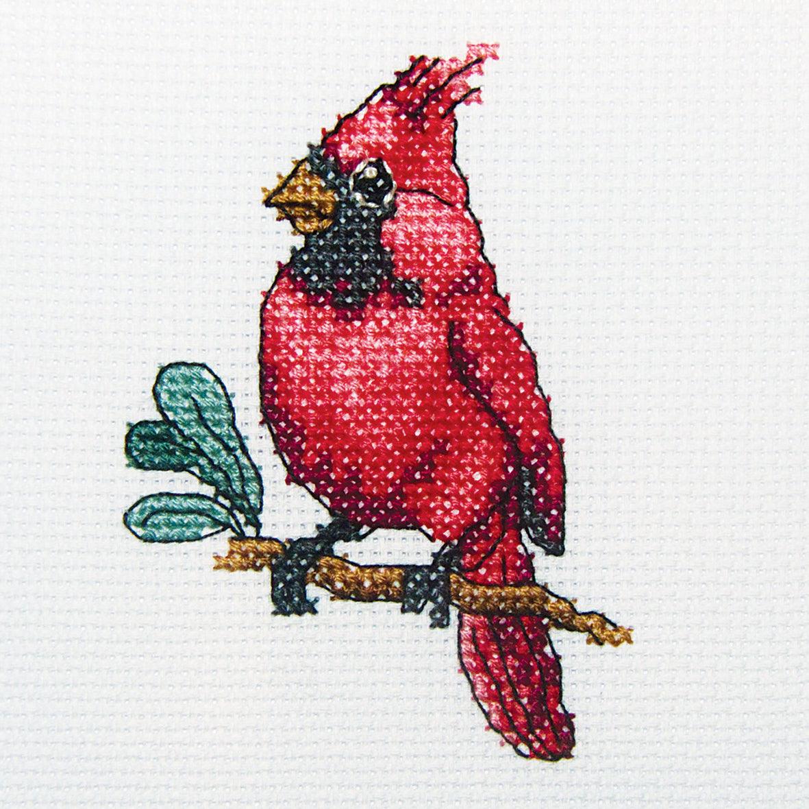 Cardinal bird H220 Counted Cross Stitch Kit, The Crafty Grimalkin - A Cross Stitch Store