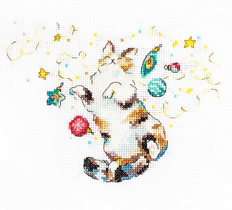 Cat's Happiness L8812 Counted Cross Stitch Kit, The Crafty Grimalkin - A Cross Stitch Store