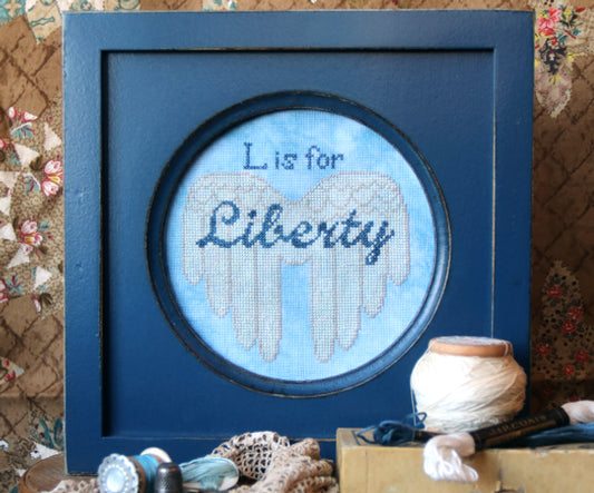 L is for Liberty - Heartstring Samplery - Cross Stitch Pattern