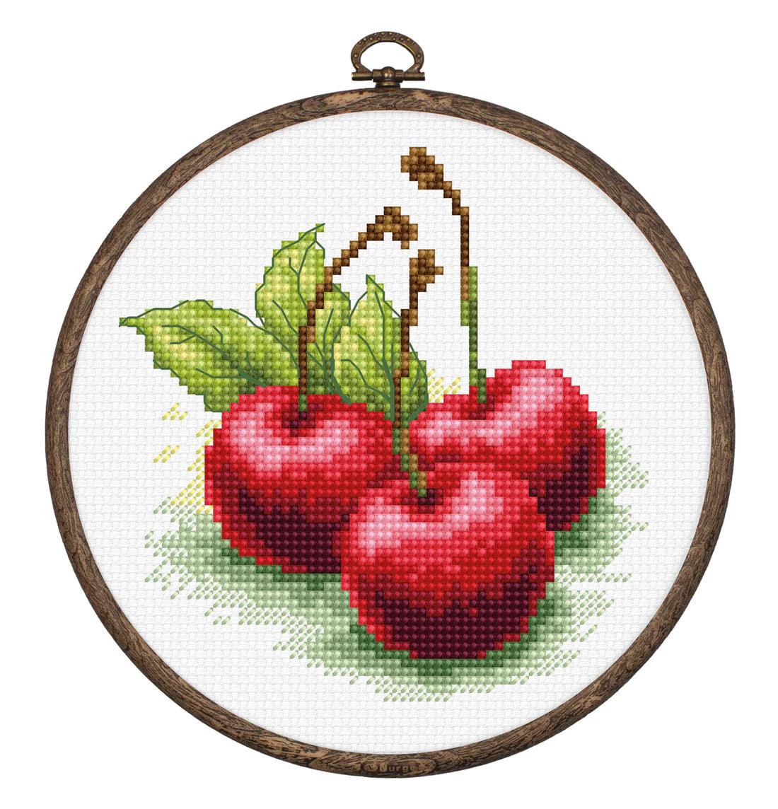 Cherries BC103L Counted Cross-Stitch Kit, The Crafty Grimalkin - A Cross Stitch Store