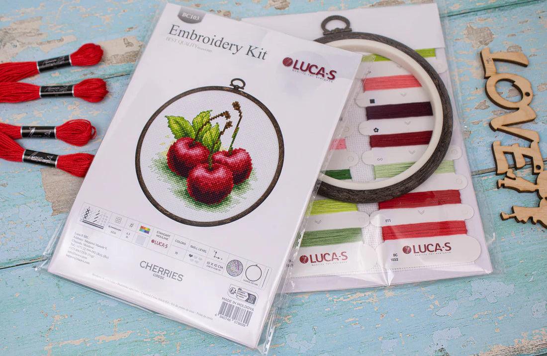 Cherries BC103L Counted Cross-Stitch Kit, The Crafty Grimalkin - A Cross Stitch Store