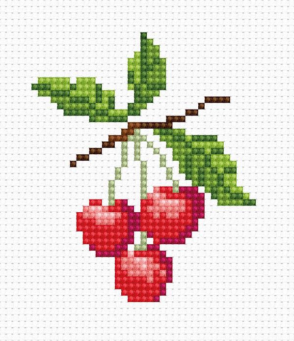 Cherry B016L Counted Cross-Stitch Kit, The Crafty Grimalkin - A Cross Stitch Store