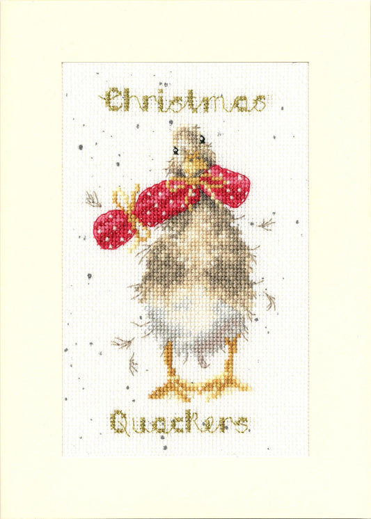 Christmas Card - Christmas Quackers XMAS48 Counted Cross Stitch Kit, The Crafty Grimalkin - A Cross Stitch Store