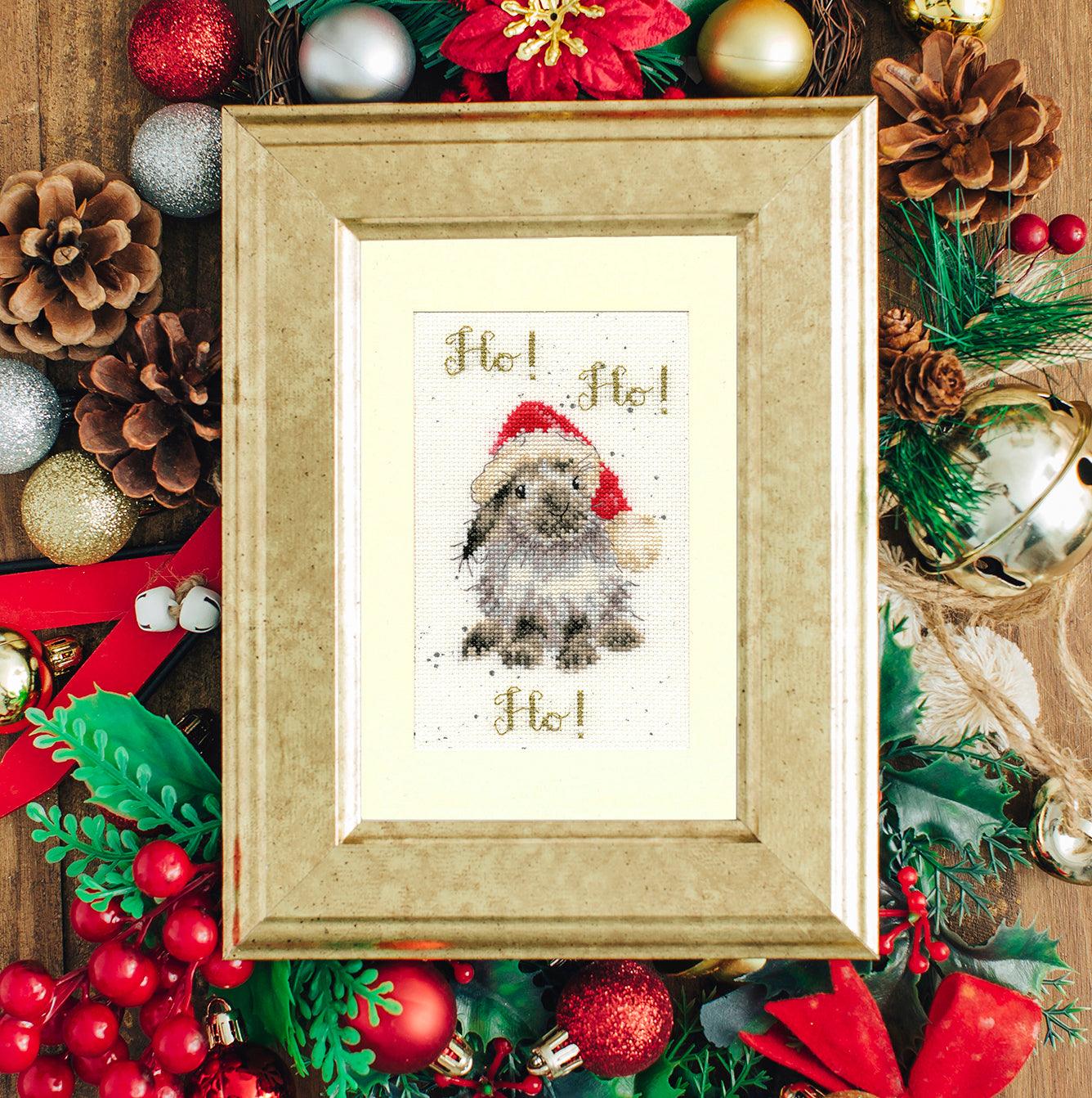 Christmas Card - Ho! Ho! Ho! XMAS49 Counted Cross Stitch Kit, The Crafty Grimalkin - A Cross Stitch Store