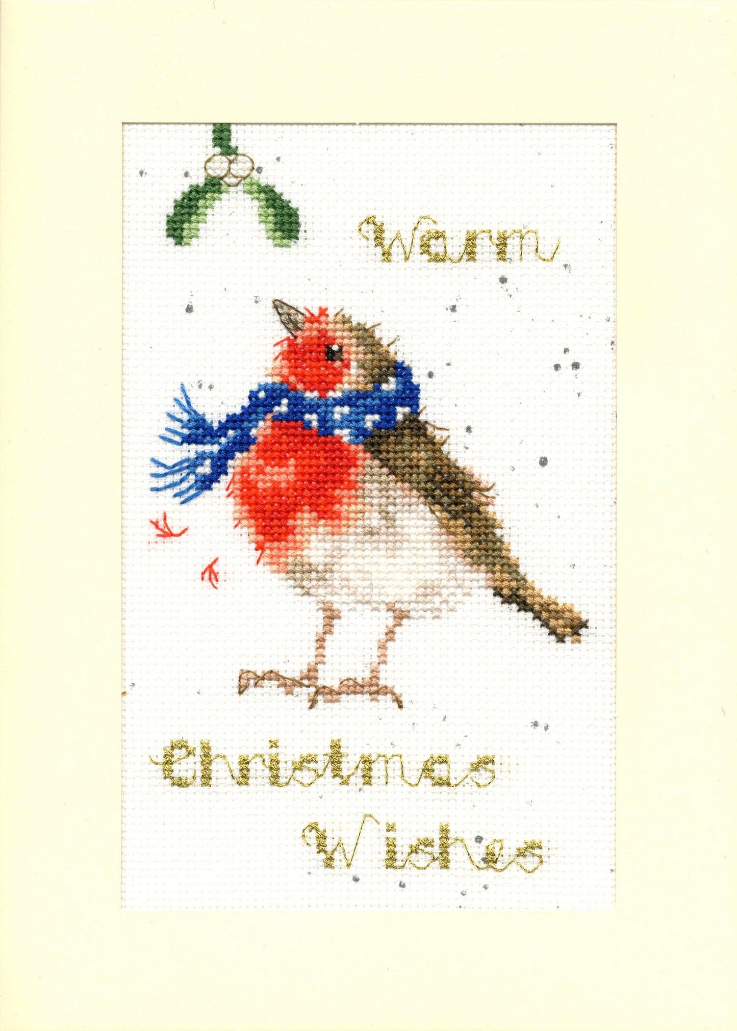 Christmas Card - Warm Wishes XMAS47 Counted Cross Stitch Kit, The Crafty Grimalkin - A Cross Stitch Store