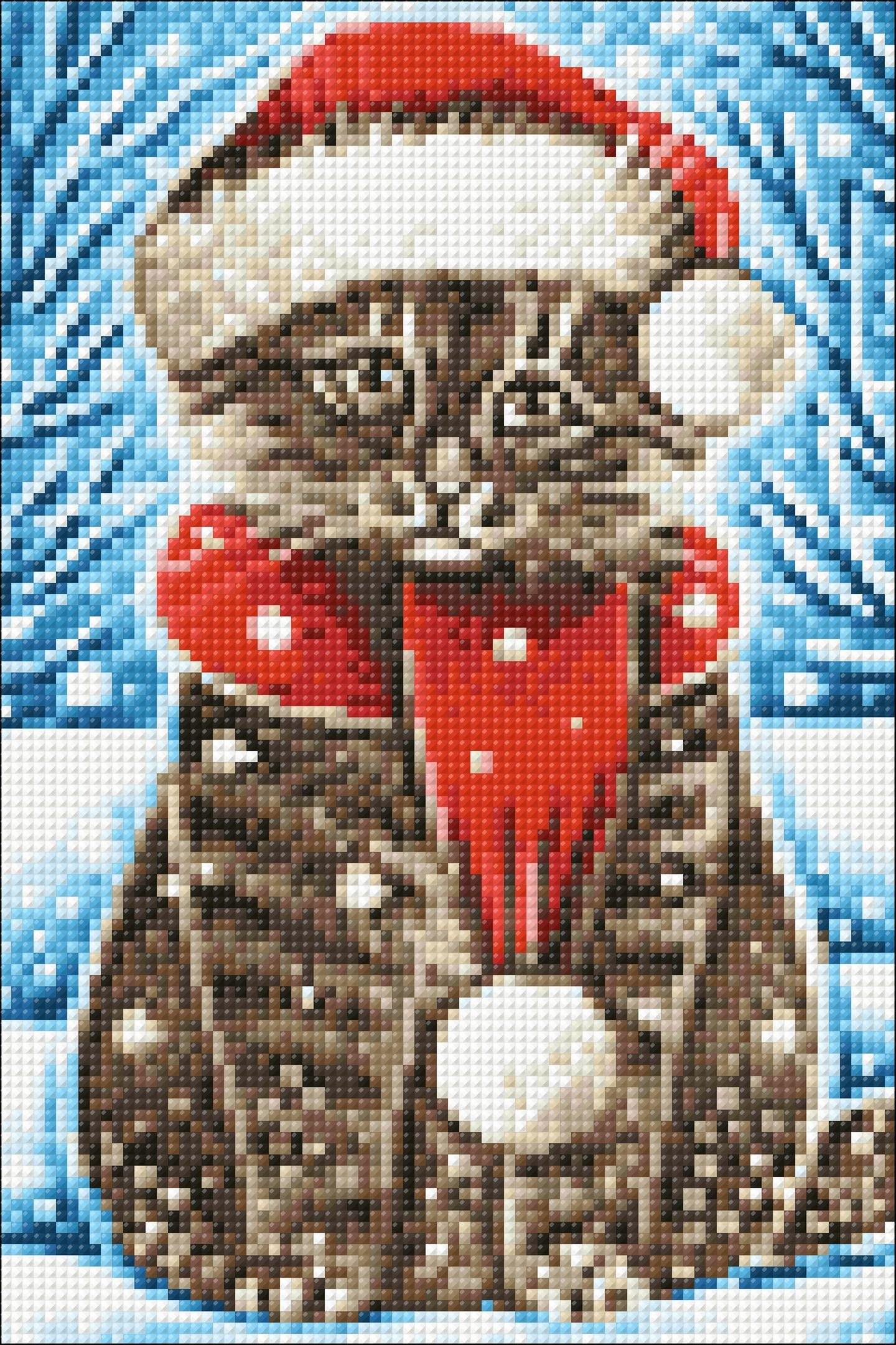 Christmas Cat CS2436 7.9 x 11.8 inches Crafting Spark Diamond Painting Kit, The Crafty Grimalkin - A Cross Stitch Store