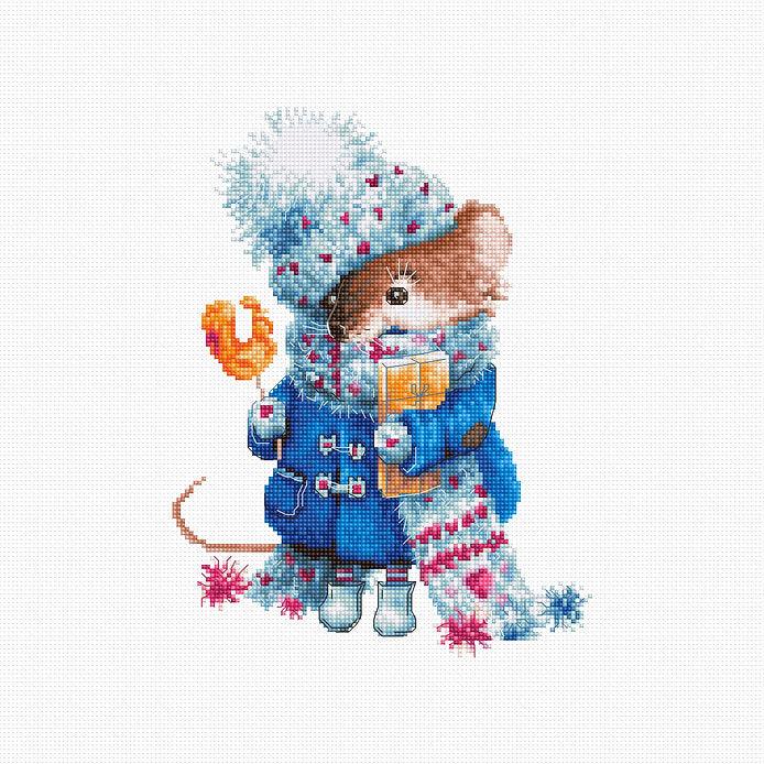 Christmas mouse B1168L Counted Cross-Stitch Kit, The Crafty Grimalkin - A Cross Stitch Store