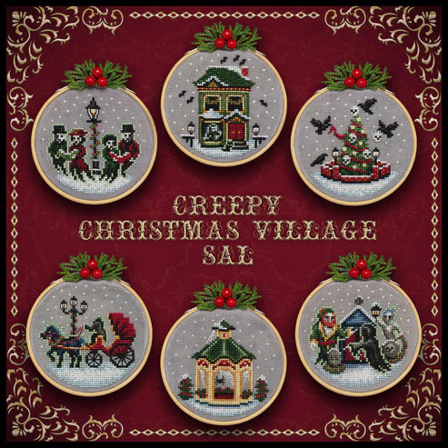 Creepy Christmas Village Ornament Set - Lola Crow - Cross Stitch Pattern