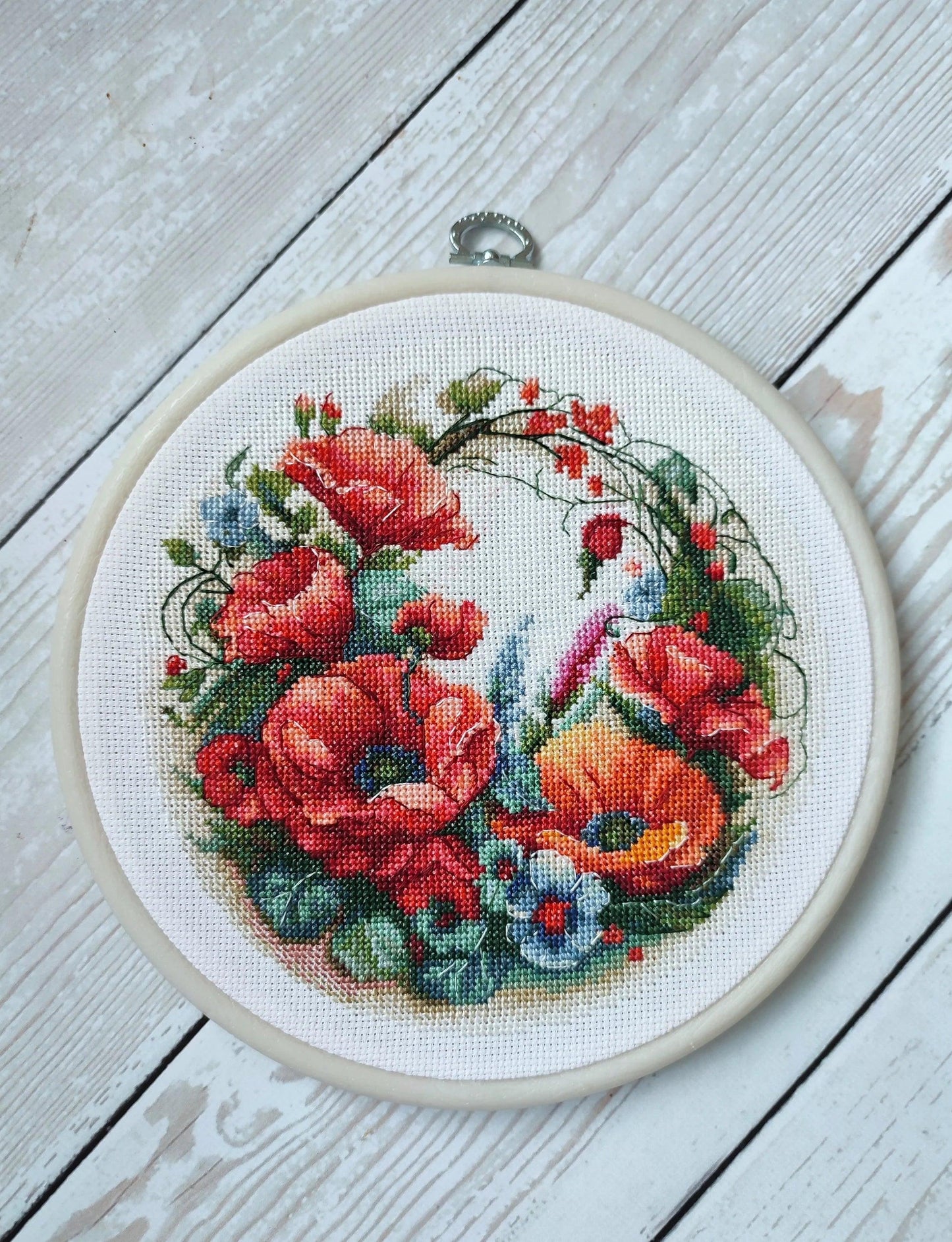 Composition With Poppies BC209l Counted Cross-Stitch Kit, The Crafty Grimalkin - A Cross Stitch Store