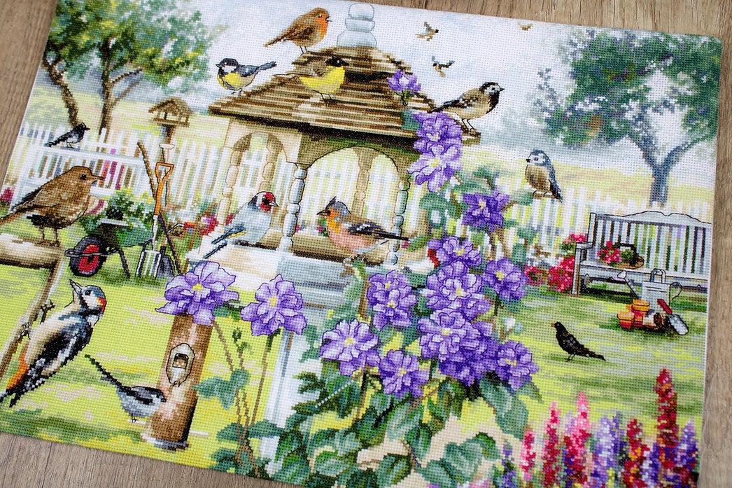 Counted Cross Stitch Kit Bird table  Leti944, Needlecraft Kits, Needlecraft Kits, The Crafty Grimalkin - A Cross Stitch Store