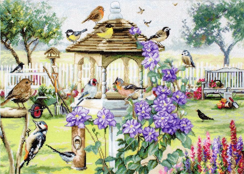 Counted Cross Stitch Kit Bird table  Leti944, Needlecraft Kits, Needlecraft Kits, The Crafty Grimalkin - A Cross Stitch Store