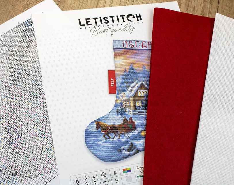 Counted Cross Stitch Kit Christmas Eve Stocking L8011, Needlecraft Kits, The Crafty Grimalkin - A Cross Stitch Store