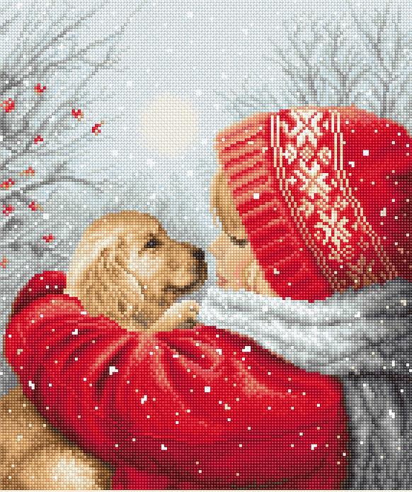 Counted Cross Stitch Kit Christmas hugs L8019, Needlecraft Kits, The Crafty Grimalkin - A Cross Stitch Store