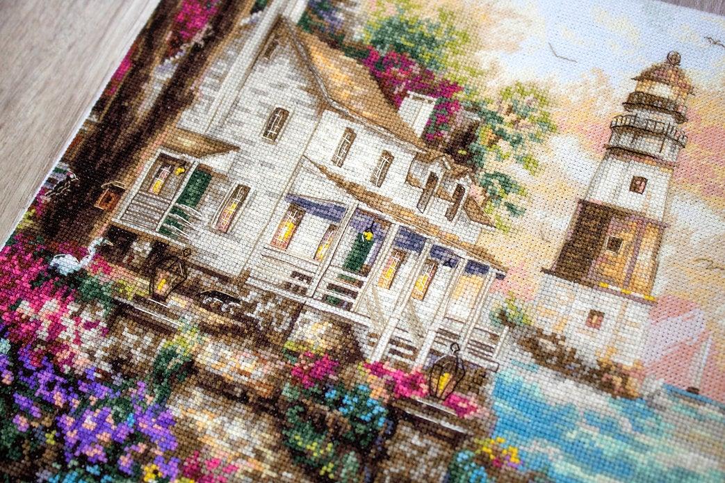 Counted Cross Stitch Kit Cottage by the sea Leti962, Needlecraft Kits, Needlecraft Kits, The Crafty Grimalkin - A Cross Stitch Store