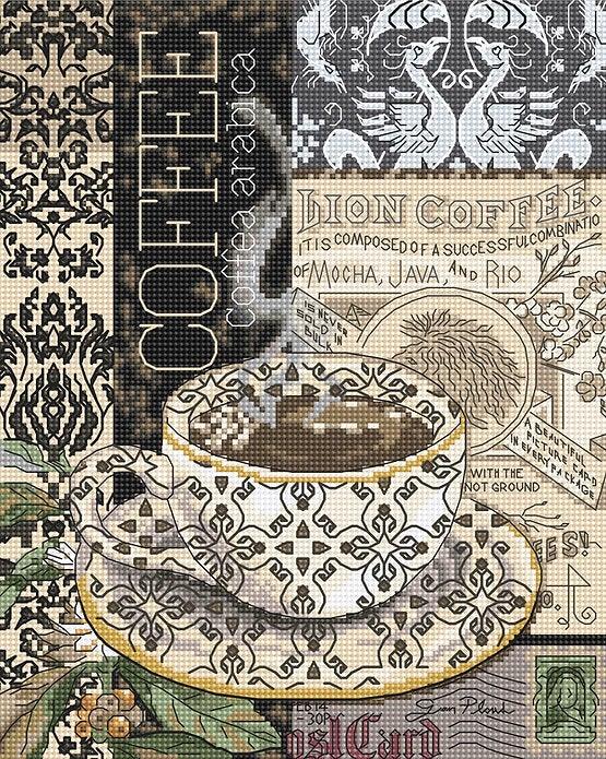 Counted Cross Stitch Kit Lion Coffee B Leti993, Needlecraft Kits, Needlecraft Kits, The Crafty Grimalkin - A Cross Stitch Store