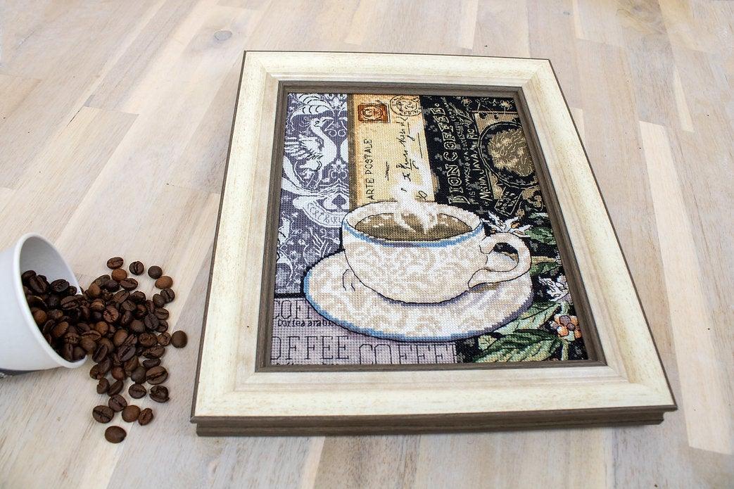 Counted Cross Stitch Kit Lion Coffee C Leti994, Needlecraft Kits, Needlecraft Kits, The Crafty Grimalkin - A Cross Stitch Store