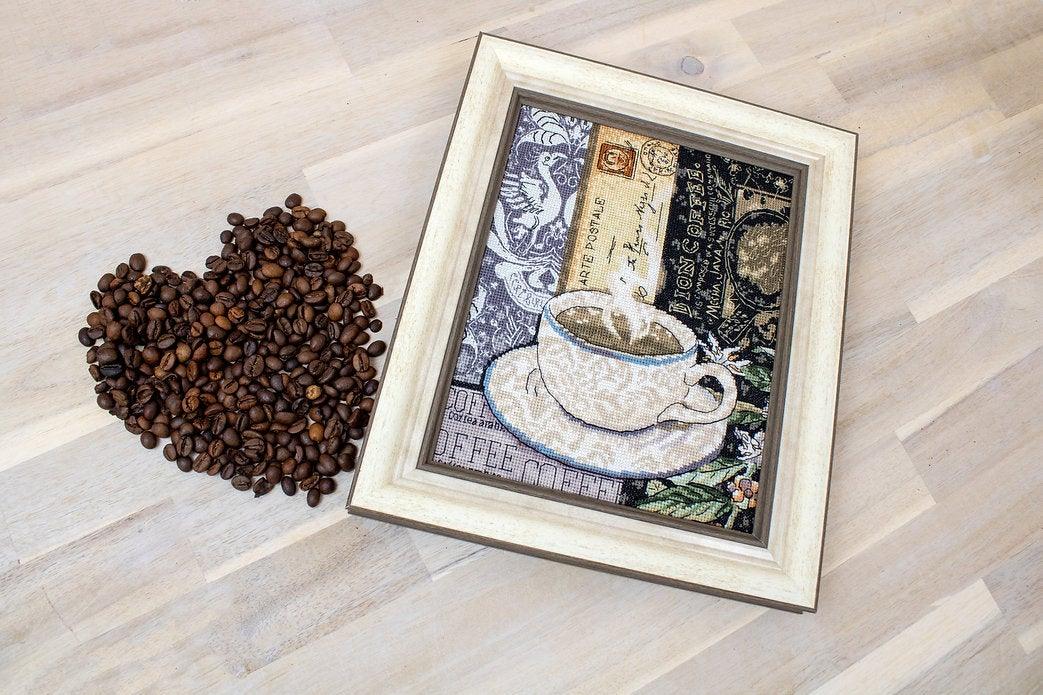 Counted Cross Stitch Kit Lion Coffee C Leti994, Needlecraft Kits, Needlecraft Kits, The Crafty Grimalkin - A Cross Stitch Store