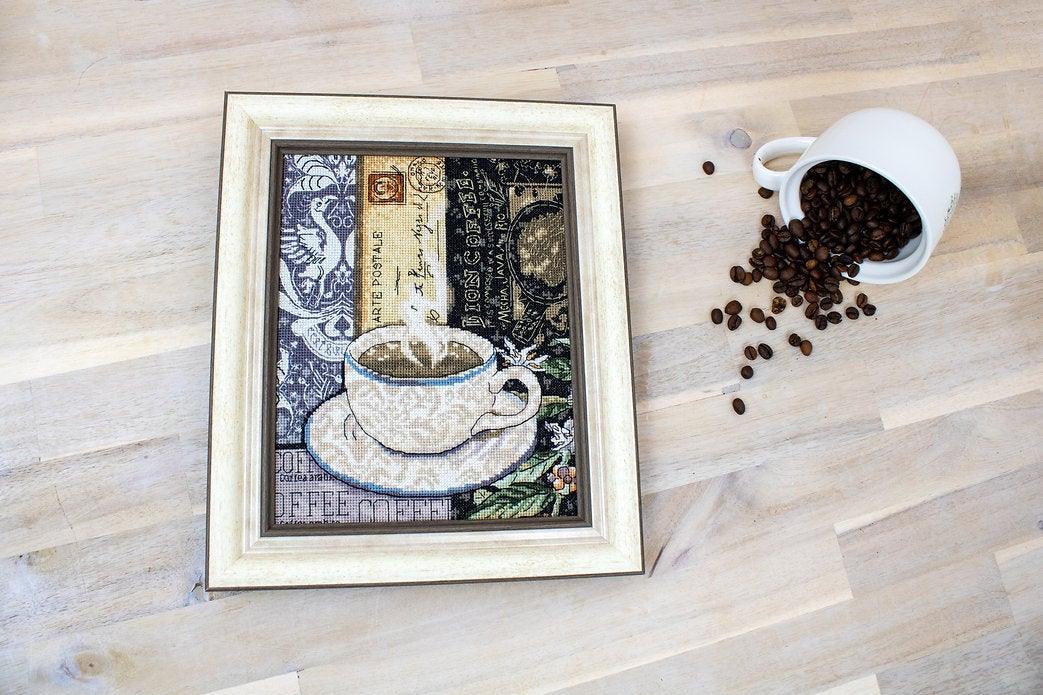 Counted Cross Stitch Kit Lion Coffee C Leti994, Needlecraft Kits, Needlecraft Kits, The Crafty Grimalkin - A Cross Stitch Store