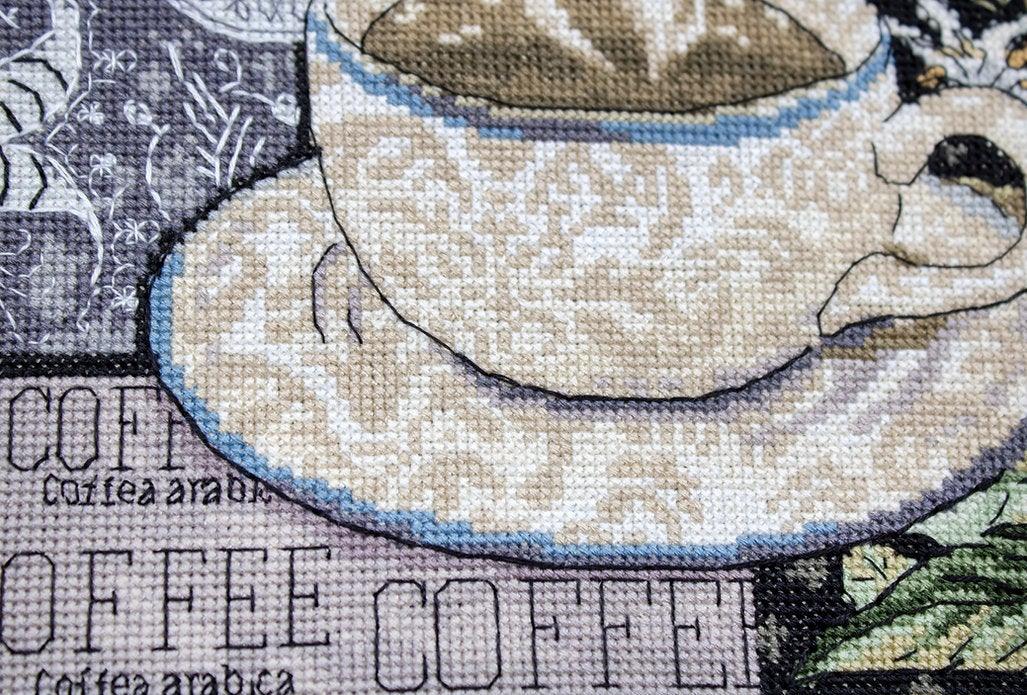 Counted Cross Stitch Kit Lion Coffee C Leti994, Needlecraft Kits, Needlecraft Kits, The Crafty Grimalkin - A Cross Stitch Store