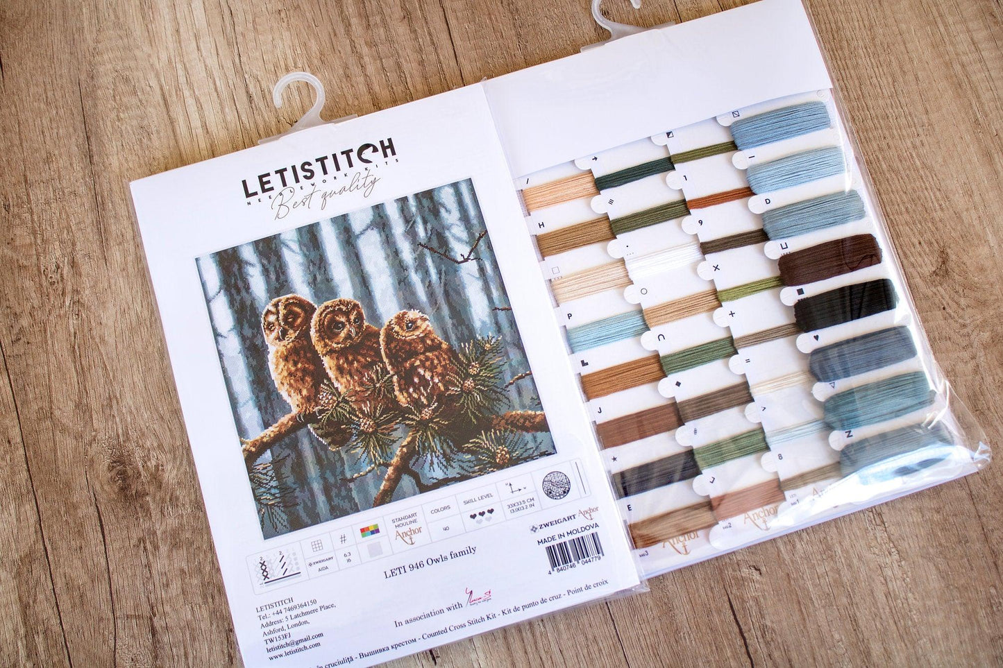 Counted Cross Stitch Kit Owls family Leti946, The Crafty Grimalkin - A Cross Stitch Store