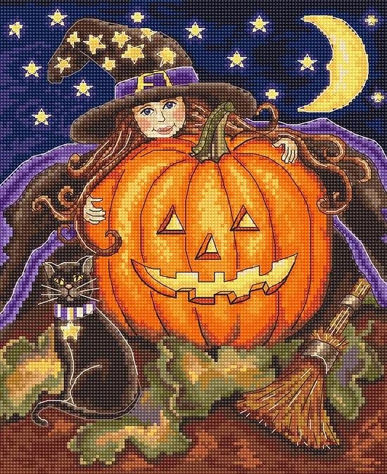 Counted Cross Stitch Kit Pumpkin Girl Leti992, Needlecraft Kits, The Crafty Grimalkin - A Cross Stitch Store