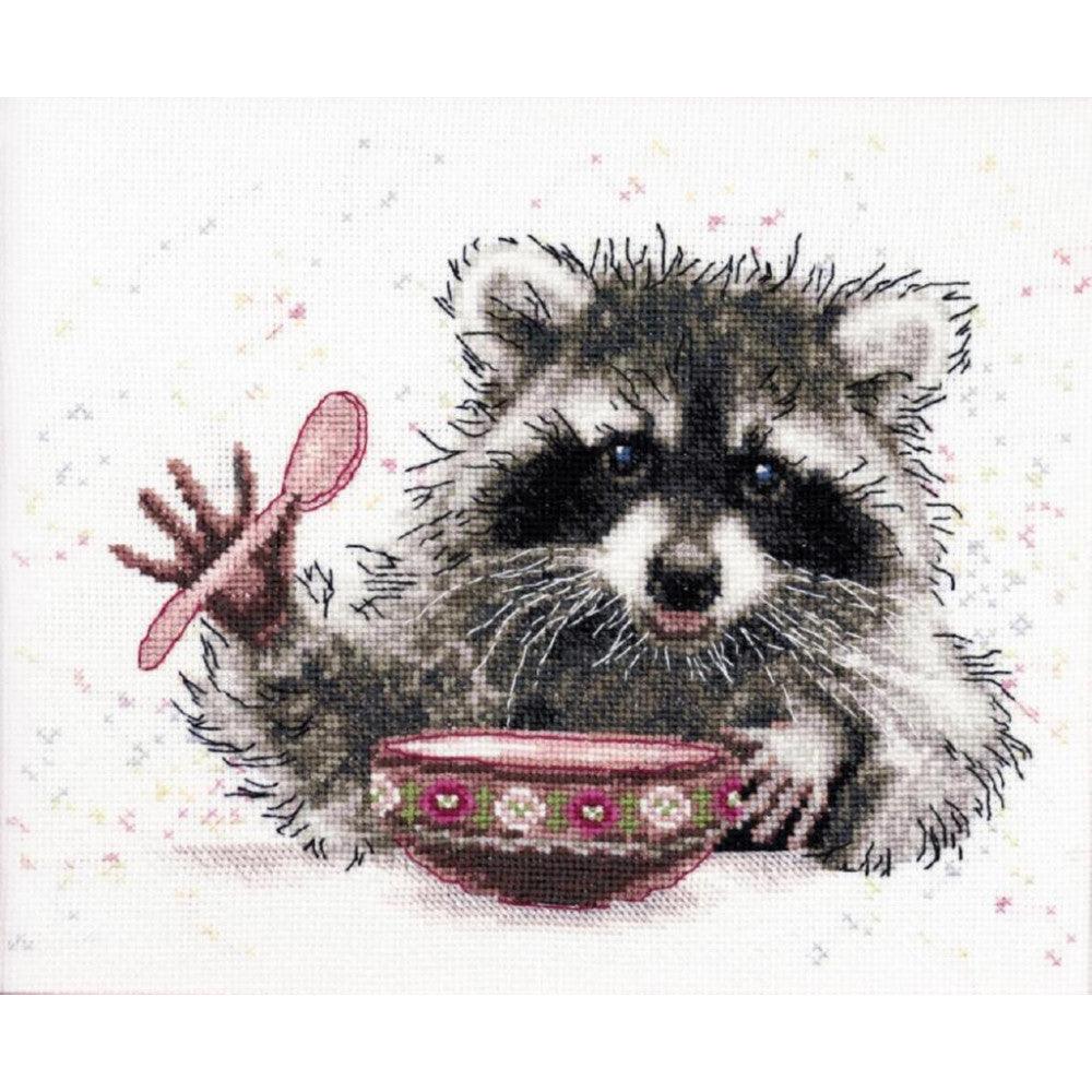 Counted cross stitch kit Raccoon M-527C, The Crafty Grimalkin - A Cross Stitch Store