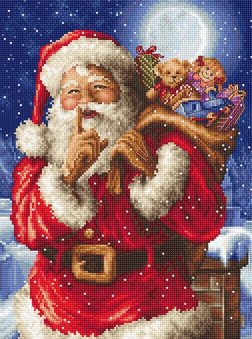 Counted Cross Stitch Kit Santa Christmas secret L8000, Needlecraft Kits, The Crafty Grimalkin - A Cross Stitch Store