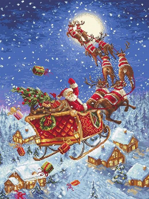 Counted Cross Stitch Kit The reindeers on their way! Leti958, Needlecraft Kits, Needlecraft Kits, The Crafty Grimalkin - A Cross Stitch Store