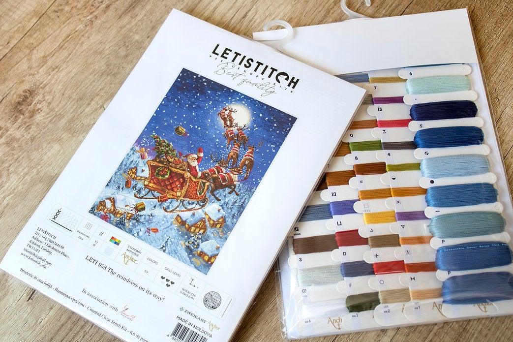 Counted Cross Stitch Kit The reindeers on their way! Leti958, Needlecraft Kits, Needlecraft Kits, The Crafty Grimalkin - A Cross Stitch Store