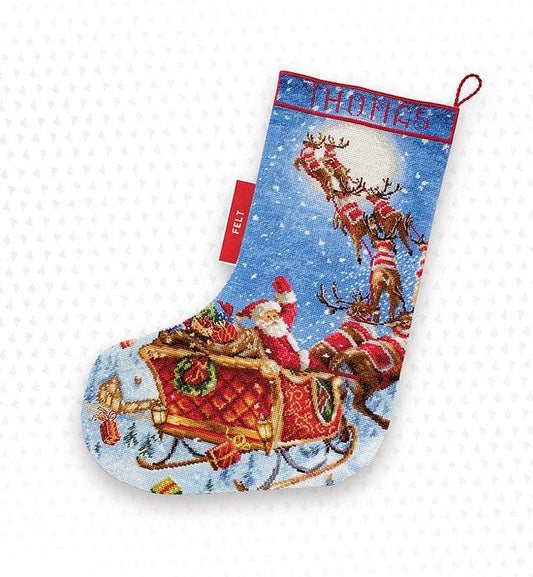 Counted Cross Stitch Kit The Reindeers on their way! Stocking Leti989, Needlecraft Kits, Needlecraft Kits, The Crafty Grimalkin - A Cross Stitch Store