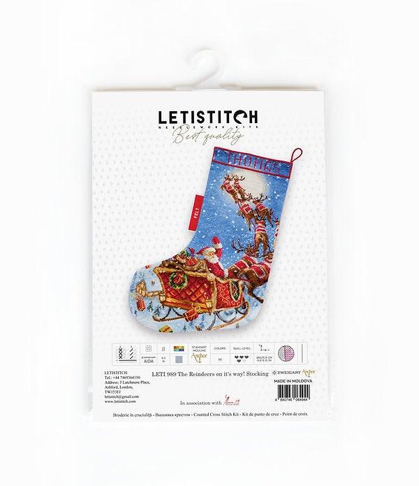 Counted Cross Stitch Kit The Reindeers on their way! Stocking Leti989, Needlecraft Kits, Needlecraft Kits, The Crafty Grimalkin - A Cross Stitch Store